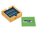 Seattle Seahawks Ceramic Coasters Set, 4pcs with Wood Caddy