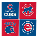 Chicago Cubs Ceramic Coasters Set, 4pcs with Wood Caddy