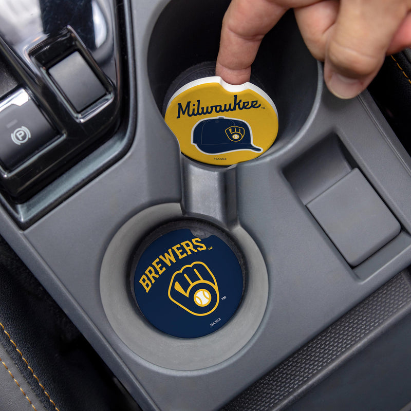 Milwaukee Brewers Car Coaster Set, 2pc