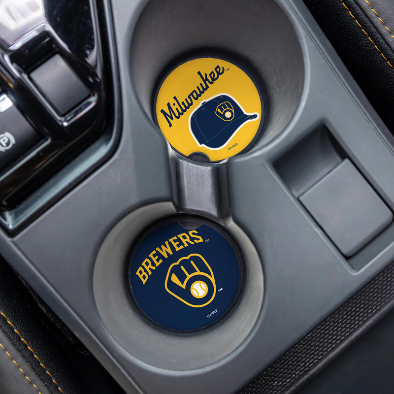 Milwaukee Brewers Car Coaster Set, 2pc