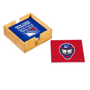 New York Rangers Ceramic Coasters Set, 4pcs with Wood Caddy