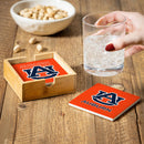 Auburn University Ceramic Coasters Set, 4pcs with Wood Caddy