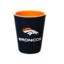 Denver Broncos 4-Piece Ceramic and Glass 2oz. Cup Set