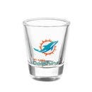 Miami Dolphins 4-Piece Ceramic and Glass 2oz. Cup Set