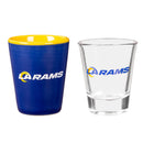 Los Angeles Rams 4-Piece Ceramic and Glass 2oz. Cup Set