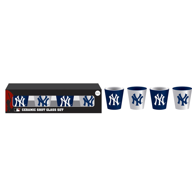 New York Yankees 4-Piece Ceramic 2oz. Cup Set