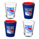 New York Rangers 4-Piece Ceramic and Glass 2oz. Cup Set