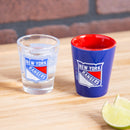 New York Rangers 4-Piece Ceramic and Glass 2oz. Cup Set