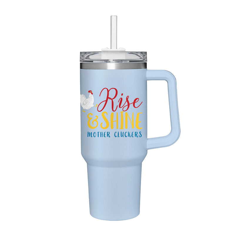 Rise & Shine Chicken Canyon Cup, Double Wall Stainless Steel w/ Straw, 40oz, Gift Box