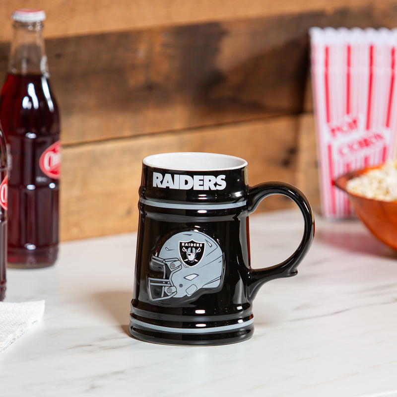 Las Vegas Raiders Ceramic Stein Cup, 24oz