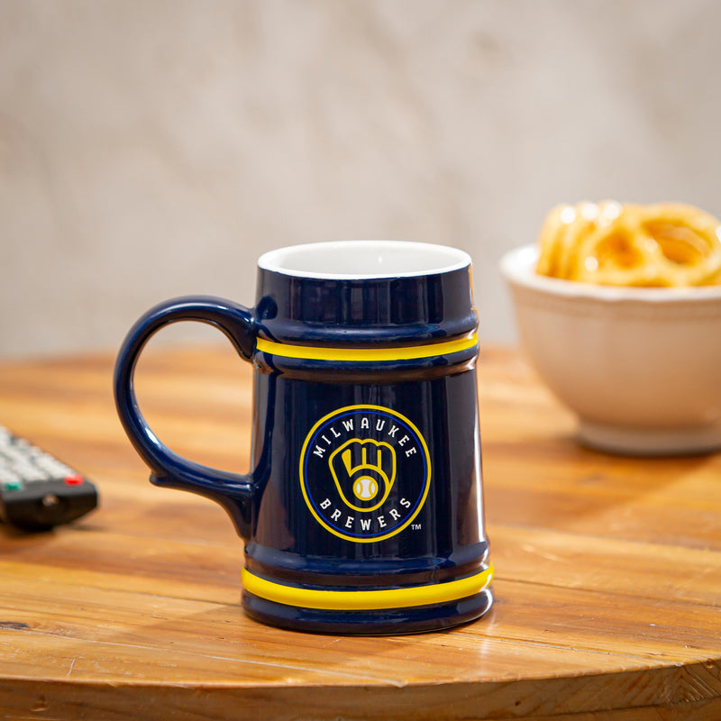Milwaukee Brewers Ceramic Stein Cup, 24oz