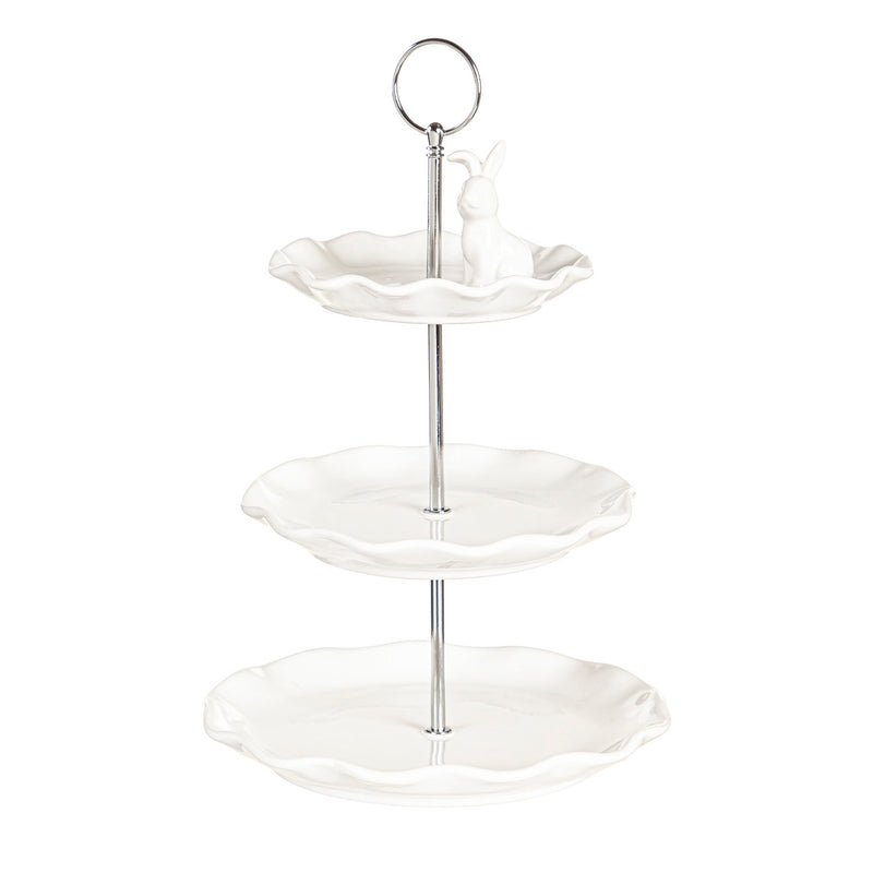 Ceramic and Metal Three Tiered Server