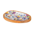 Golden Lilac Irregular Shaped Wood Serving Tray, 12"L