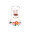 17 oz Wine Glass with Coaster, Mom, Woman, Myth Legend