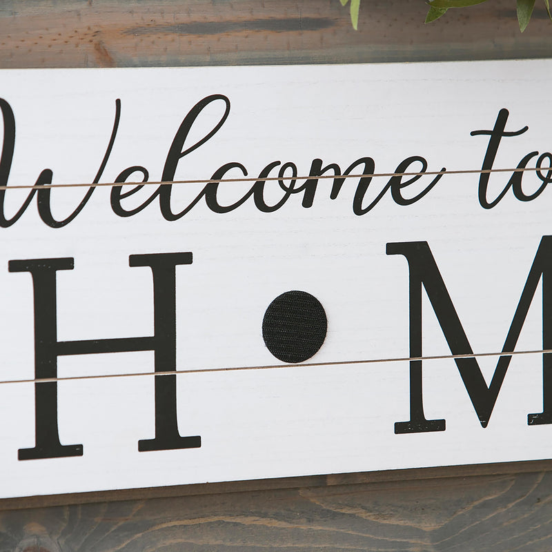 Interchangeable Wood Sign, "Welcome To Our Home"