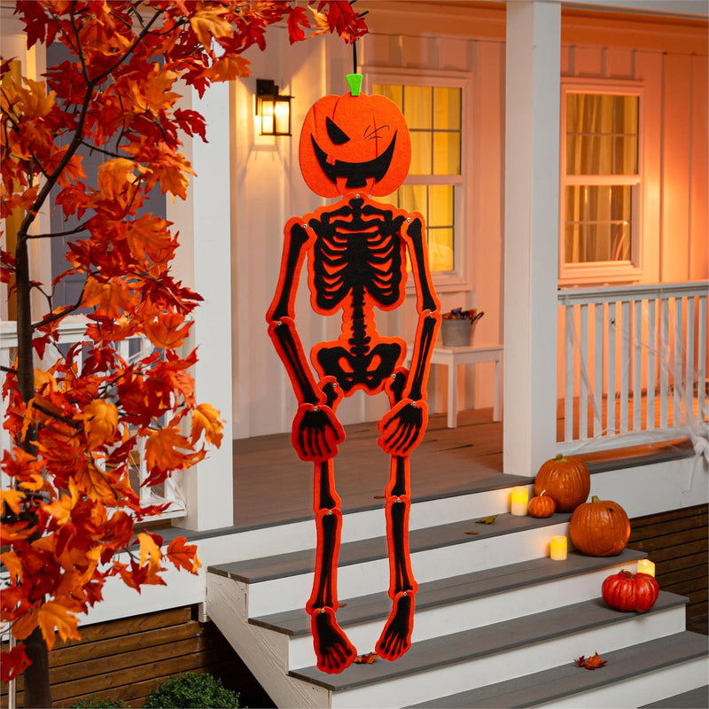 Posable Trick or Treat Halloween Skeleton Hanging Décor
