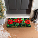 Peace On Earth Poinsettia Embossed Mat