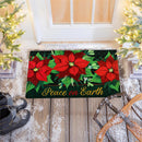Peace On Earth Poinsettia Embossed Mat