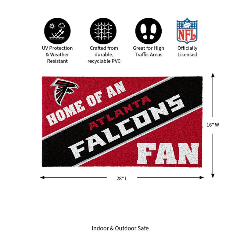 Atlanta Falcons, PVC Mat COLOR, Home of a Fan