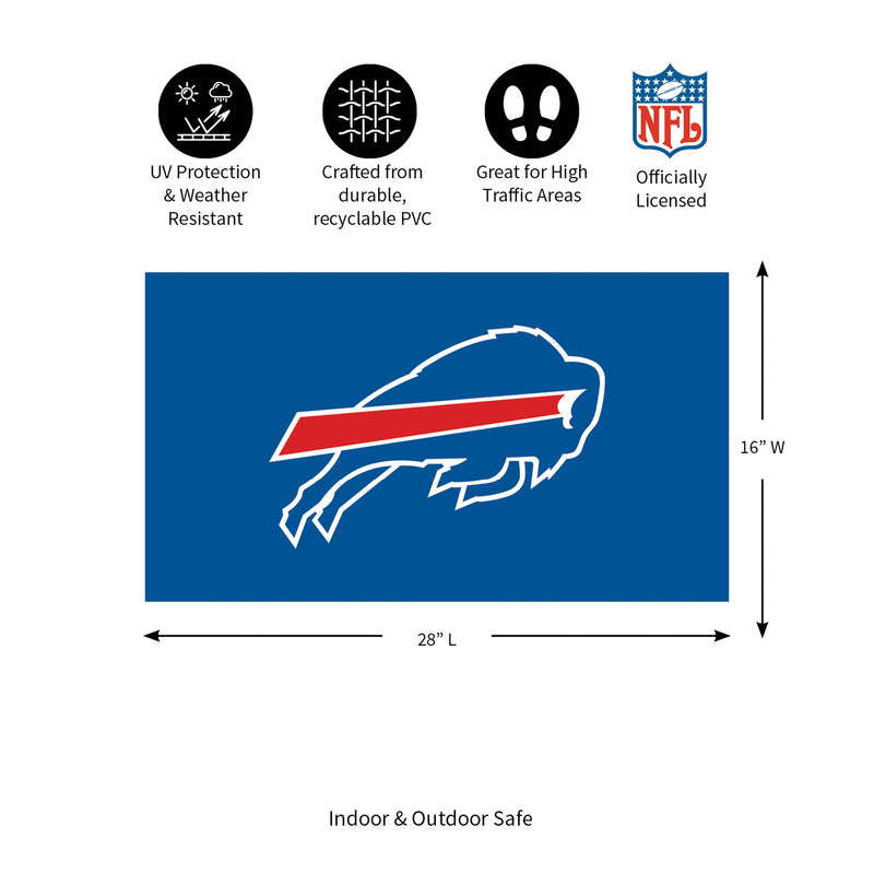 Full Color PVC Mat, 16" x 28", Buffalo Bills