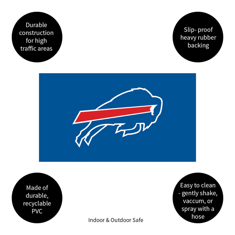 Full Color PVC Mat, 16" x 28", Buffalo Bills