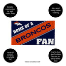 Denver Broncos, PVC Mat COLOR, Home of a Fan