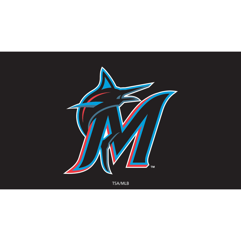 Miami Marlins Full Color PVC Mat 16" x 28"