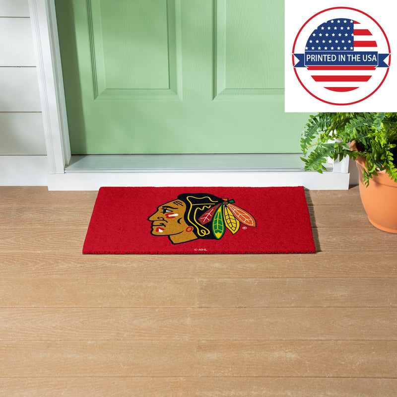 Full Color PVC Mat, 16" x 28", Chicago Blackhawks