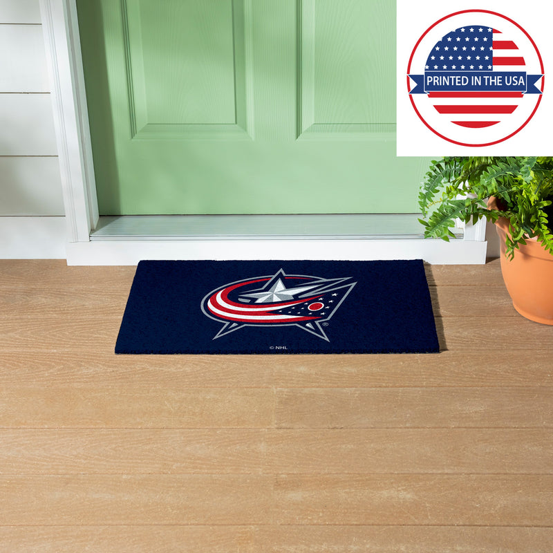 Full Color PVC Mat, 16" x 28", Columbus Blue Jackets