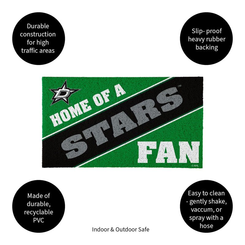 Dallas Stars, PVC Mat COLOR, Home of a Fan