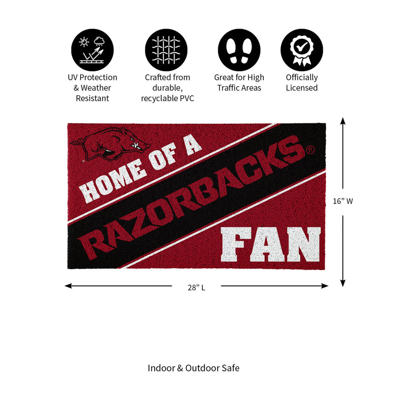 University of Arkansas, PVC Mat COLOR, Home of a Fan