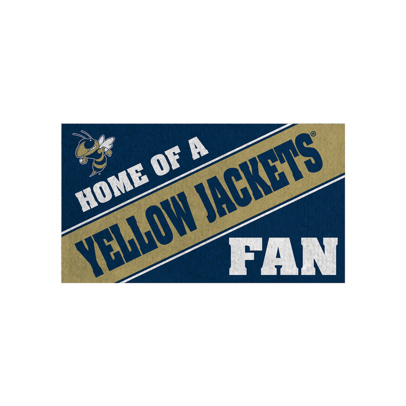 Georgia Tech, PVC Mat COLOR, Home of a Fan