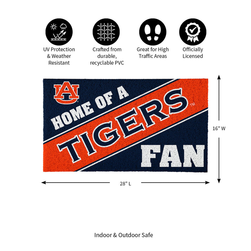 Auburn University, PVC Mat COLOR, Home of a Fan
