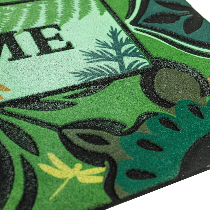 Delicate Greenery Flocked Floor Mat