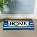 Blue and White Stripe Coir Sassafras Mat Tray