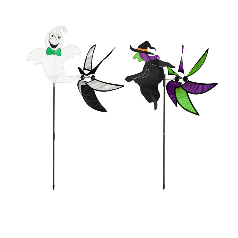 Witch and Ghost Pinwheel Spinner, 2 Assorted,45433