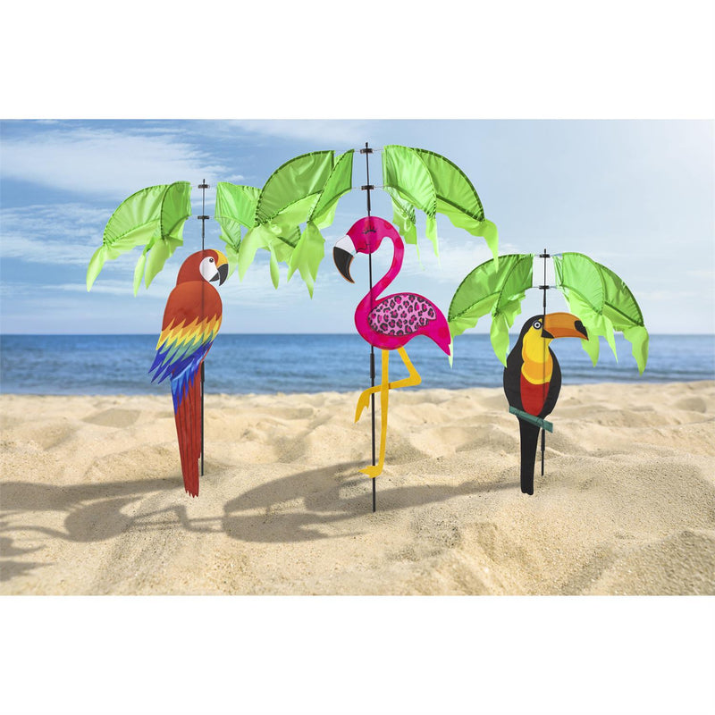 Tropical Bird Pinwheel Spinner, 3 Asst