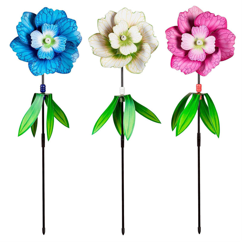 Embellished Hydrangea Pinwheel Spinner, 3 Asst: Pink/Blue/White