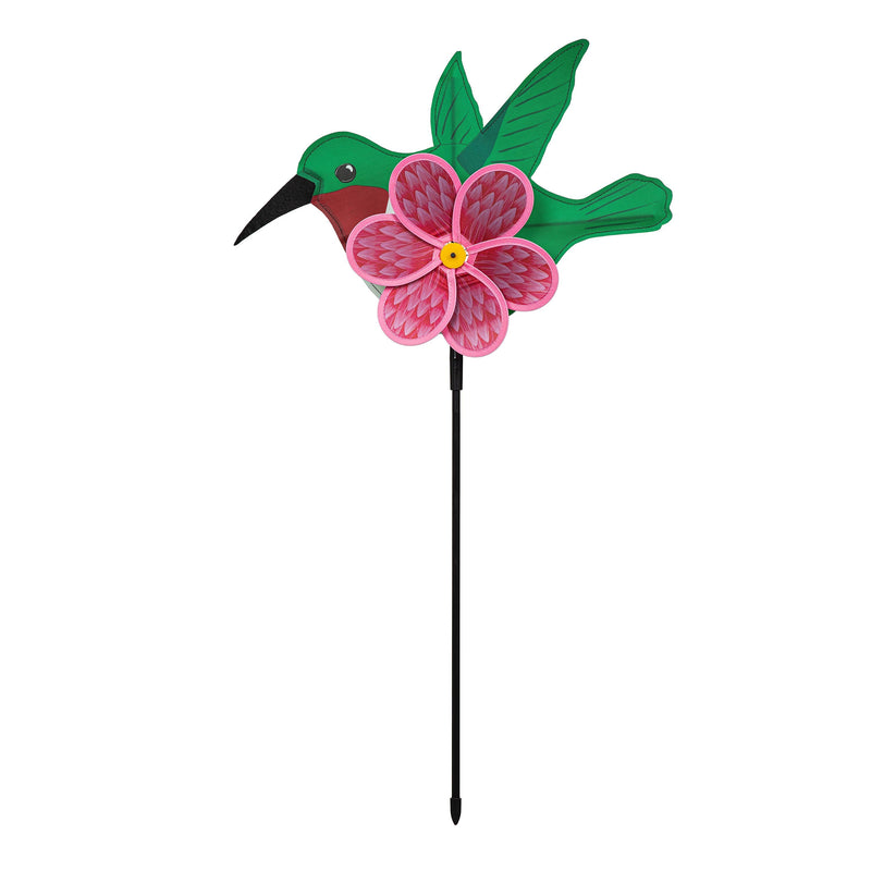 Hummingbird and Daisy Pinwheel Spinner