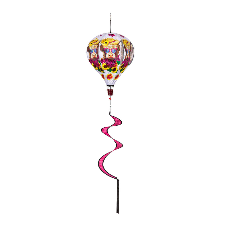 Summer Highland Cow Balloon Spinner