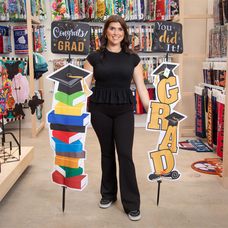 Graduation Fabric Garden Stake