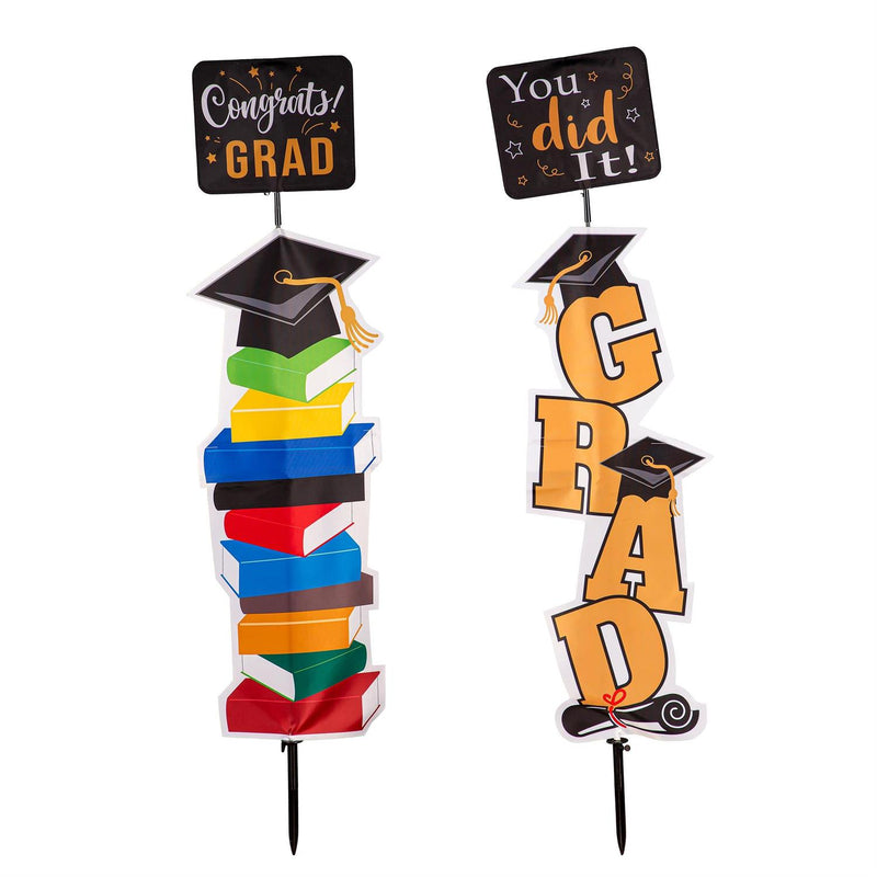 Graduation Fabric Garden Stake