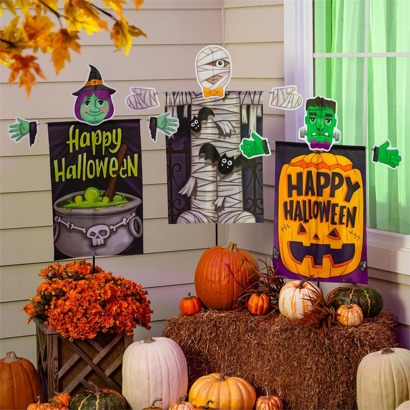 Halloween Friend with Bobbing Head and Hands Fabric Garden Stake