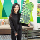 Happy St. Patrick's Day Shamrock Fabric Garden Stake