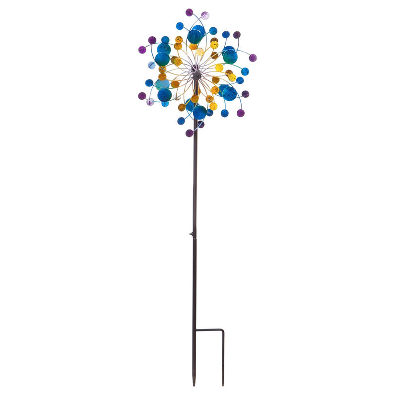 Evergreen Wind,48.5"H Wind Spinner, Blue Confetti,15x48x7.5 Inches