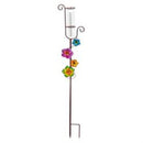 42"H Climbing Flower Rain Gauge, Pink/Green