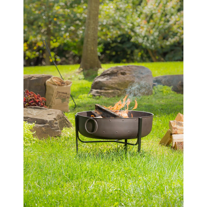 Firepit with Iron Loop handles