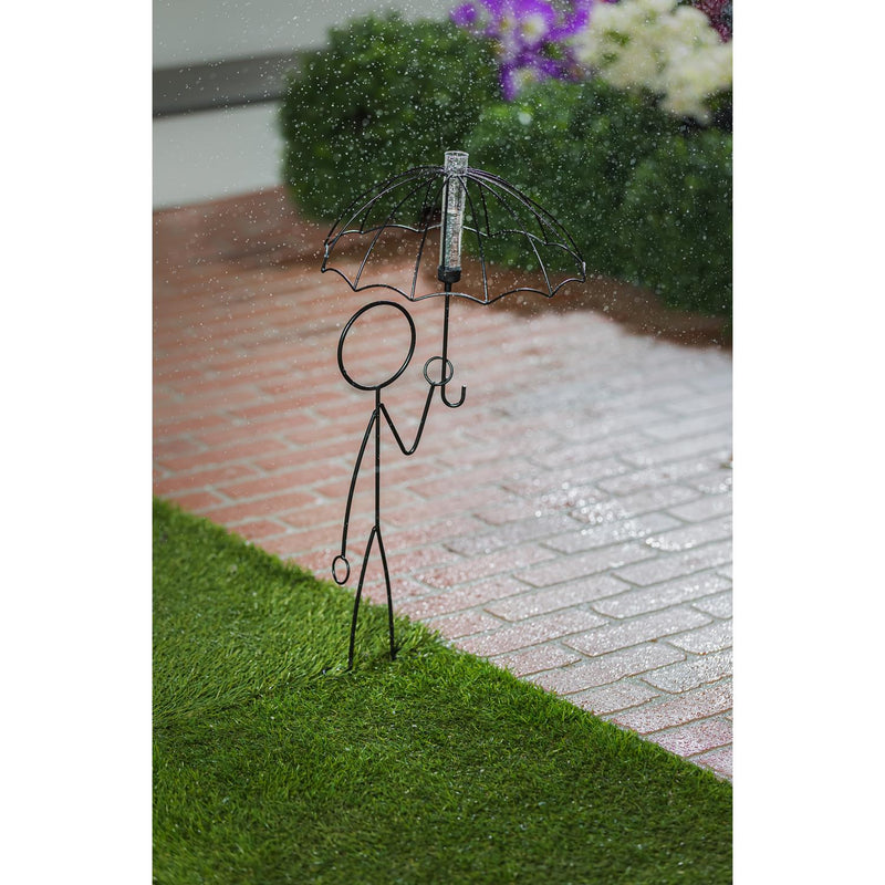 24"H Little Man with Umbrella Rain Gauge