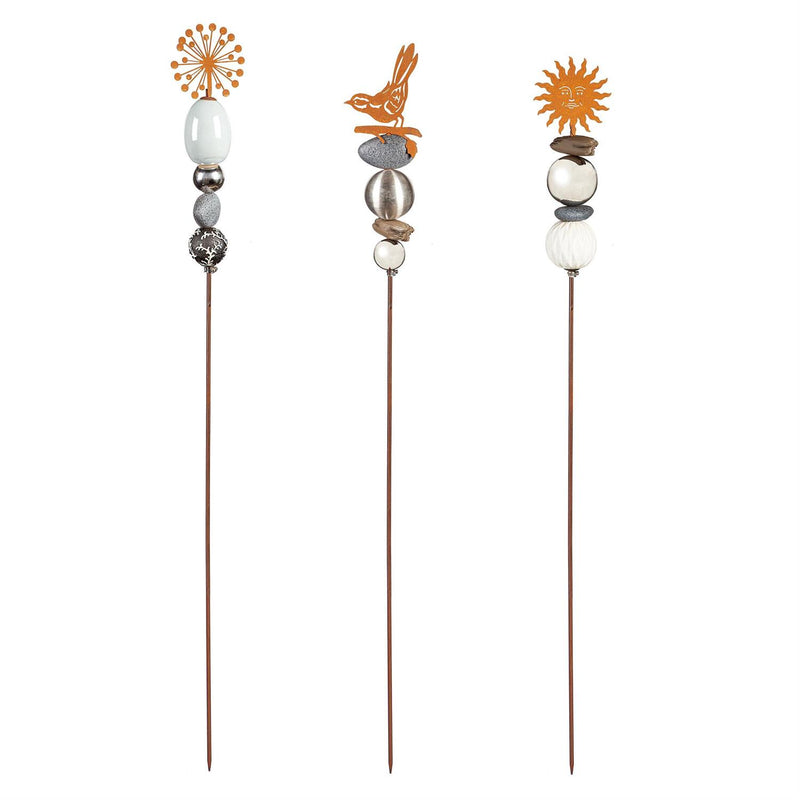 47"H Stacked Stone Garden Stake 3 ASST, 2 of EA