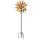 75"H Colorful Filigree Leaves Wind Spinner